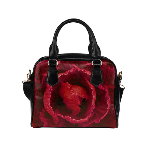 Red Cabbage Leaves Nature Art Shoulder Handbag (Model 1634)