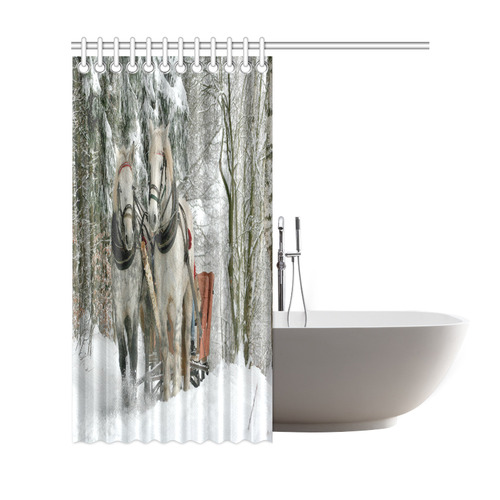 Wintertime Sleigh Ride Shower Curtain 69"x72"