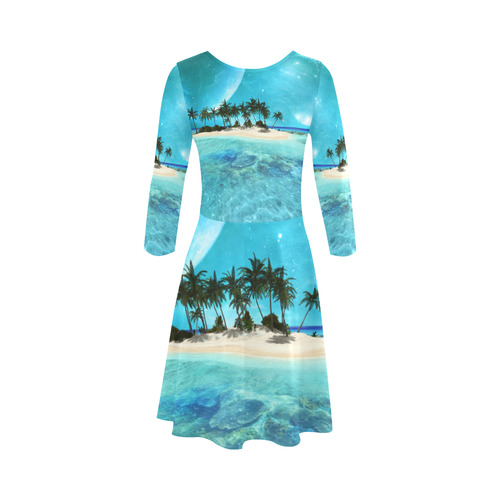 Wonderful tropical island 3/4 Sleeve Sundress (D23)