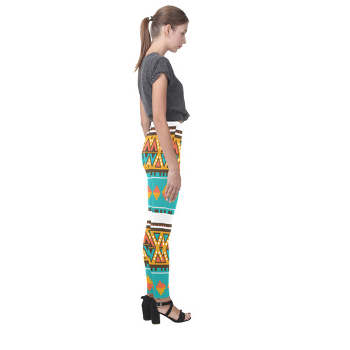 Tribal design in retro colors Cassandra Women's Leggings (Model L01)