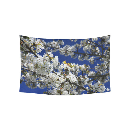 Japanese Cherry Blossom Floral Cotton Linen Wall Tapestry 60"x 40"