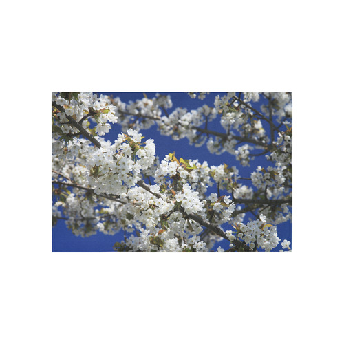 Japanese Cherry Blossom Floral Cotton Linen Wall Tapestry 60"x 40"