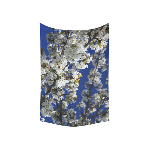 Japanese Cherry Blossom Floral Cotton Linen Wall Tapestry 60"x 40"