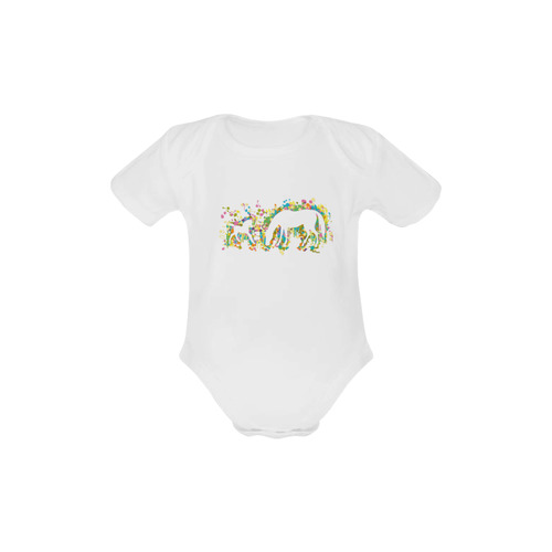 Lovely Foal with Mom Splash Baby Powder Organic Short Sleeve One Piece (Model T28)