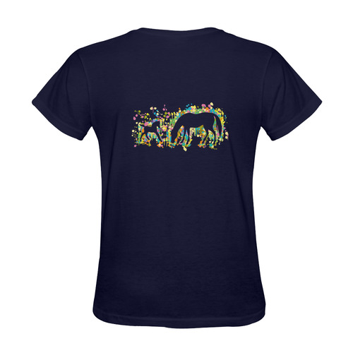 Lovely Foal with Mom Splash Sunny Women's T-shirt (Model T05)