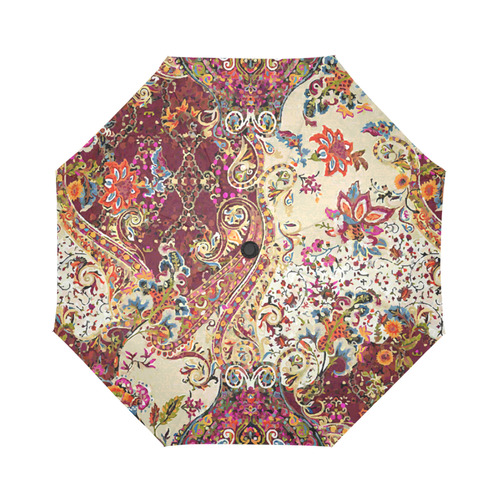 Vintage Jacobean Floral Tapestry Auto-Foldable Umbrella (Model U04)
