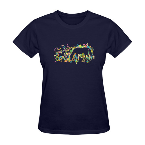 Lovely Foal with Mom Splash Sunny Women's T-shirt (Model T05)