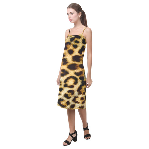 Leopard Big Cat Fur Pattern Alcestis Slip Dress (Model D05)