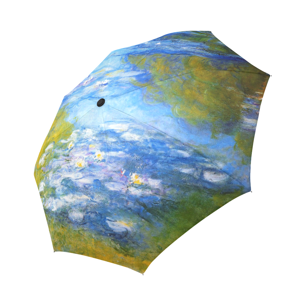 Claude Water Lilies Fine Floral AutoFoldable Umbrella (Model U04