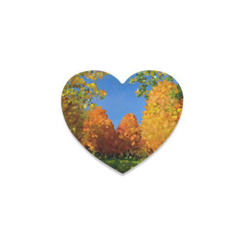 Park, oil painting, landscape Heart Coaster