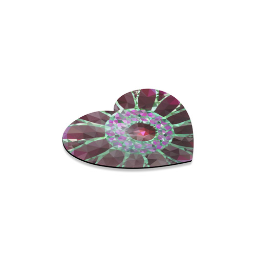 Red Mosaic Flower Heart Coaster