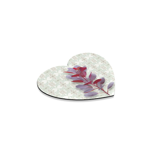 Red plant floral watercolor Heart Coaster