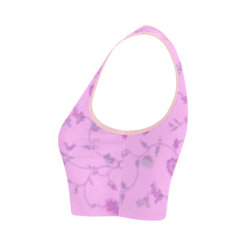Blurred floral B, by JamColors Women's Crop Top (Model T42)