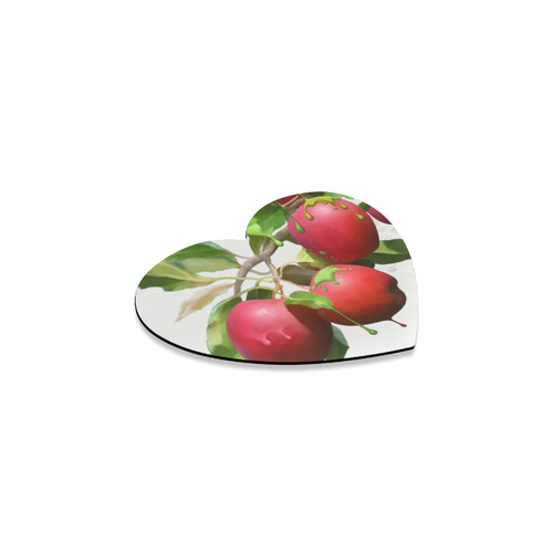 Melting Apples, fruit watercolors Heart Coaster