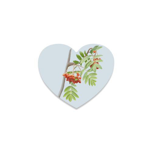Rowan tree plant watercolor Heart Coaster