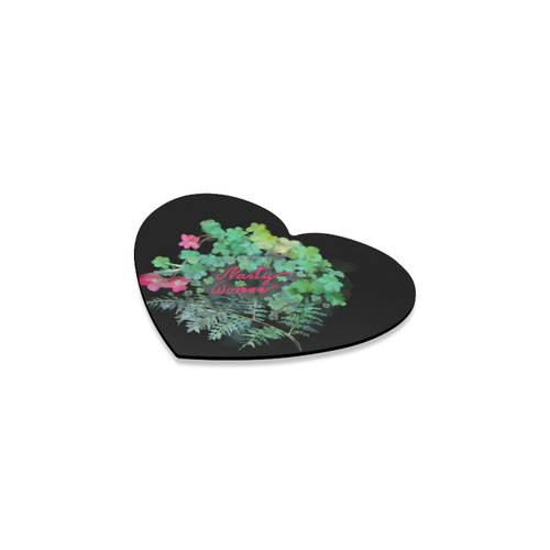 Nasty Woman, floral watercolor Heart Coaster