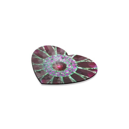 Red Mosaic Flower Heart Coaster