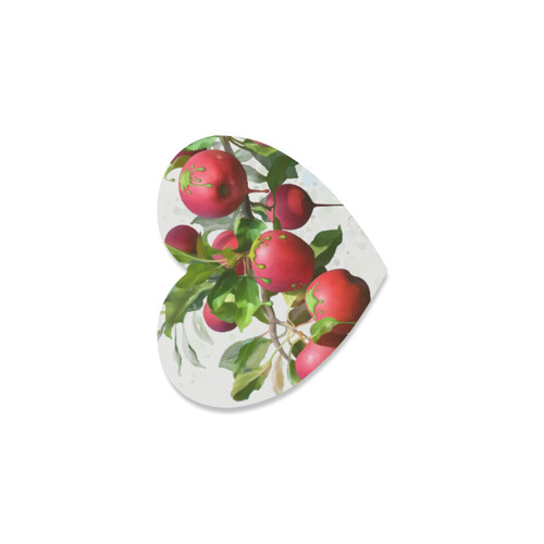 Melting Apples, fruit watercolors Heart Coaster