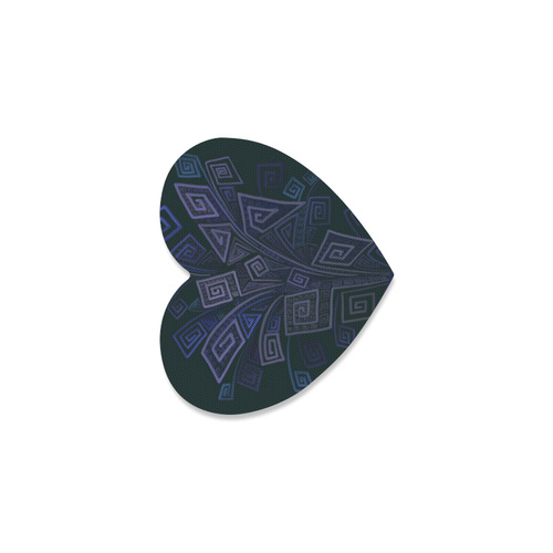 Psychedelic 3D Square Spirals - blue and purple Heart Coaster