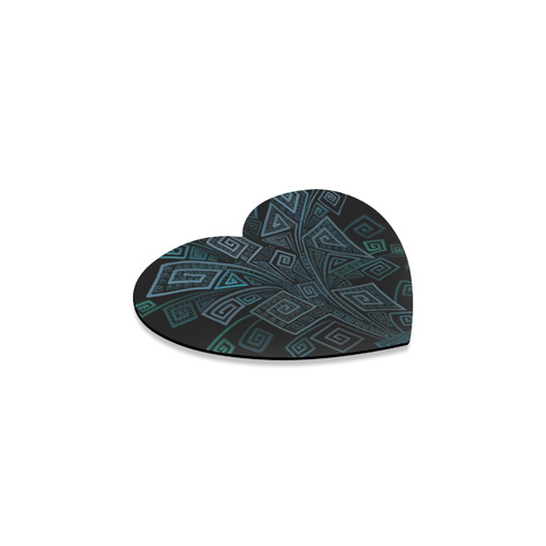 3D Psychedelic Abstract Square Spirals Heart Coaster