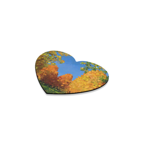 Park, oil painting, landscape Heart Coaster