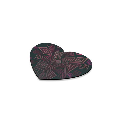 Psychedelic 3D Square Spirals - pink and orange Heart Coaster