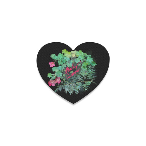 Nasty Woman, floral watercolor Heart Coaster
