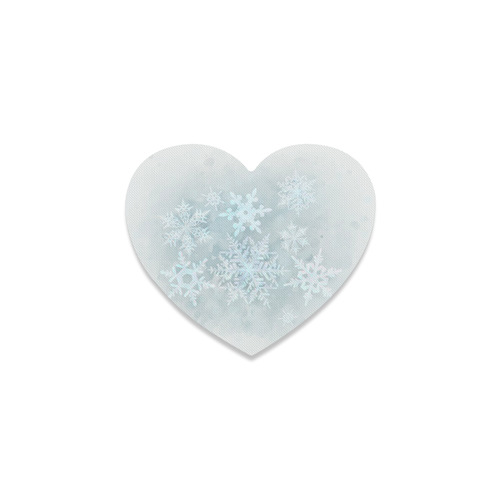 Snowflakes White and blue, Christmas Heart Coaster