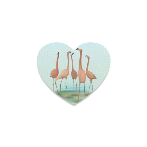 Flamingo Mingle Heart Coaster