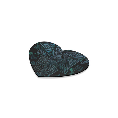 3D Psychedelic Abstract Square Spirals Heart Coaster