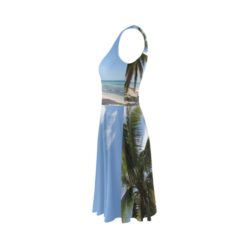 Isla Saona Caribbean Paradise Beach Sleeveless Ice Skater Dress (D19)