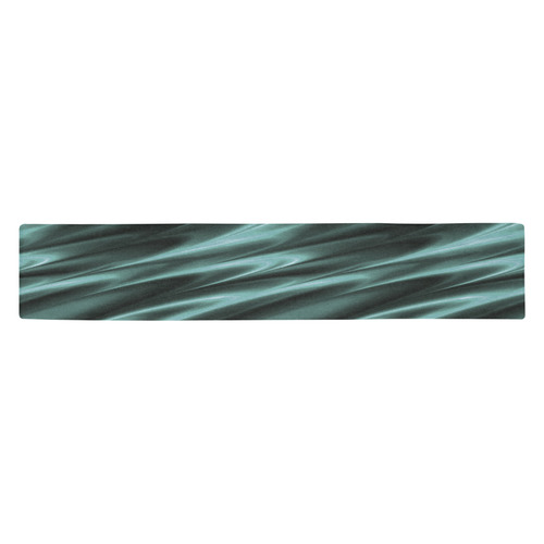 Elegant Teal Waves Table Runner 14x72 inch