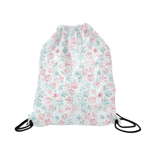 watercolor snowflakes, christmas pattern Large Drawstring Bag Model 1604 (Twin Sides)  16.5"(W) * 19.3"(H)