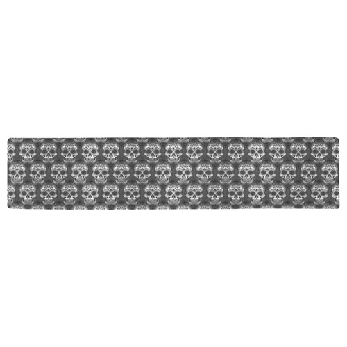 new skull allover pattern 3 by JamColors Table Runner 16x72 inch