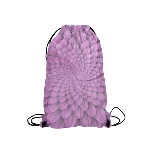 pink flower spiral Small Drawstring Bag Model 1604 (Twin Sides) 11"(W) * 17.7"(H)