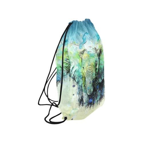 watercolor elephant Small Drawstring Bag Model 1604 (Twin Sides) 11"(W) * 17.7"(H)