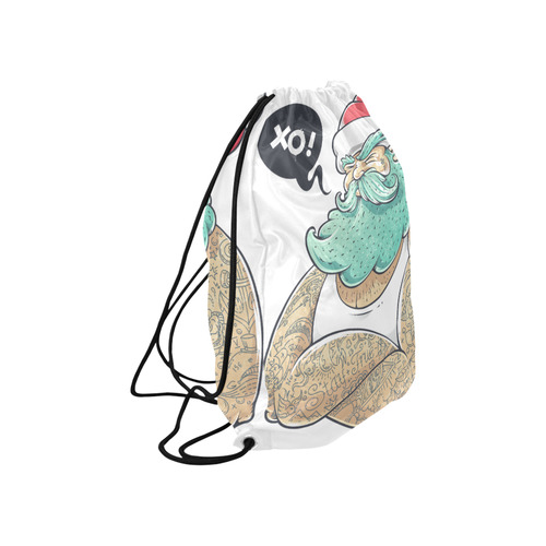 Hipster Santa Claus, Christmas Large Drawstring Bag Model 1604 (Twin Sides)  16.5"(W) * 19.3"(H)