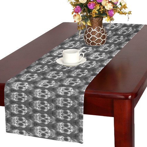 new skull allover pattern 3 by JamColors Table Runner 16x72 inch