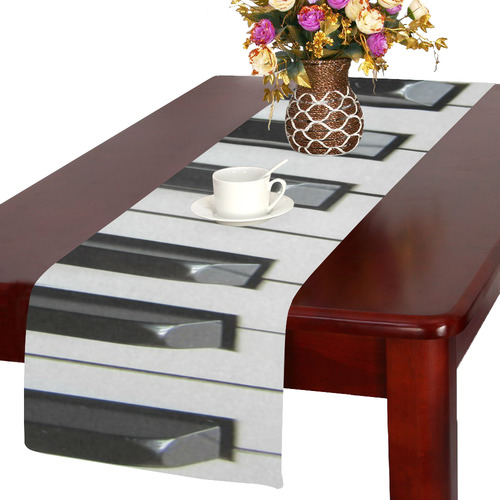3D Piano Keys Table Runner 14x72 inch