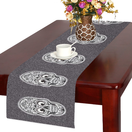 funny skull pattern Table Runner 14x72 inch