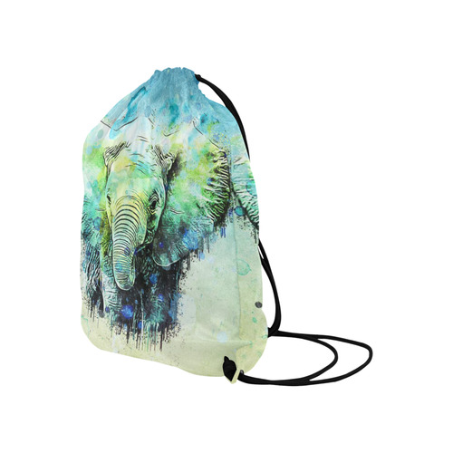 watercolor elephant Large Drawstring Bag Model 1604 (Twin Sides)  16.5"(W) * 19.3"(H)