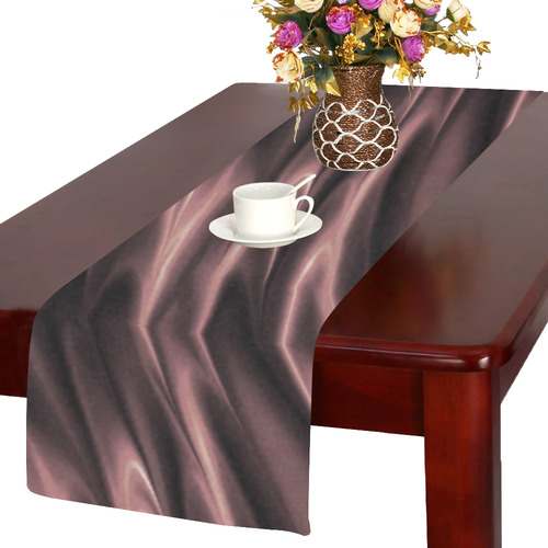 Elegant Rose Plum Waves Table Runner 14x72 inch