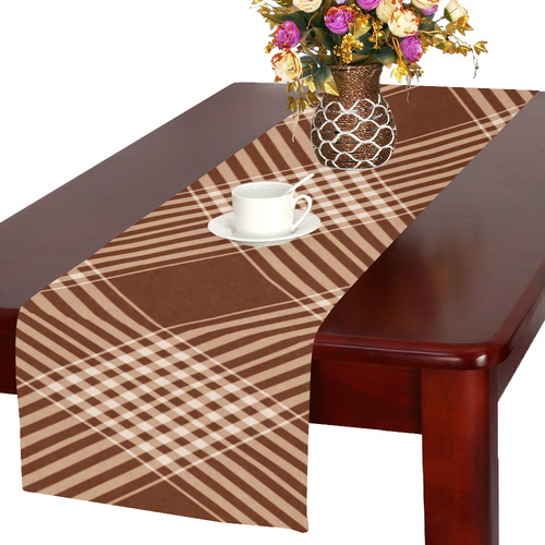 Sienna And White Plaid Table Runner 16x72 inch