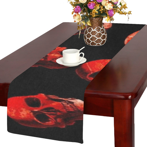 skulls red Table Runner 14x72 inch