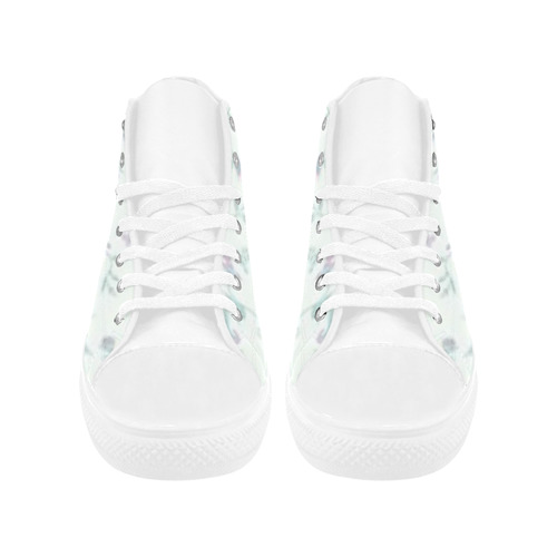 Blurred floral A, by JamColors Aquila High Top Microfiber Leather Women's Shoes (Model 032)