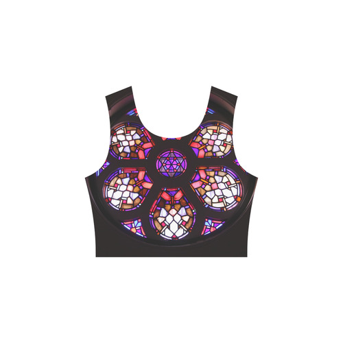 Purple Rosary Window Mandala Sleeveless Ice Skater Dress (D19)