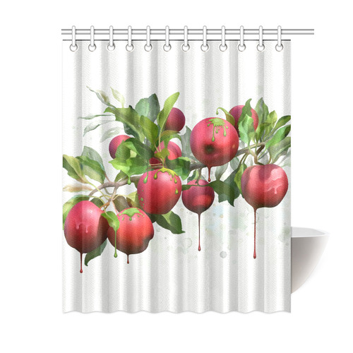 Melting Apples, fruit watercolors Shower Curtain 60"x72"