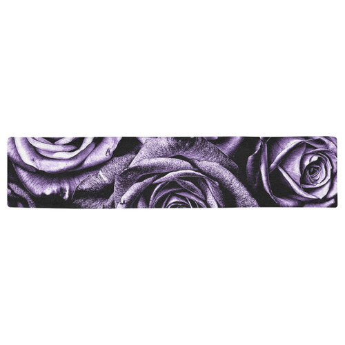 Vintage Purple Roses Table Runner 16x72 inch
