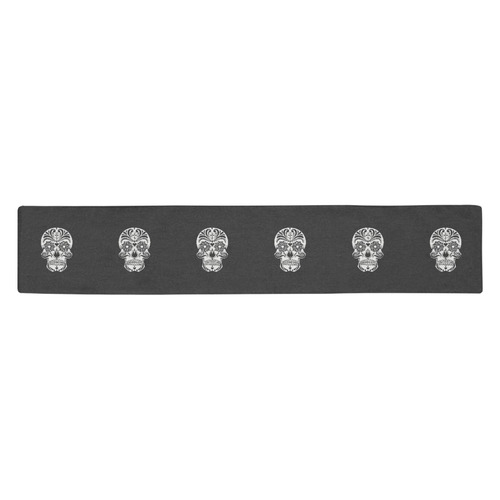 skull pattern bw Table Runner 14x72 inch