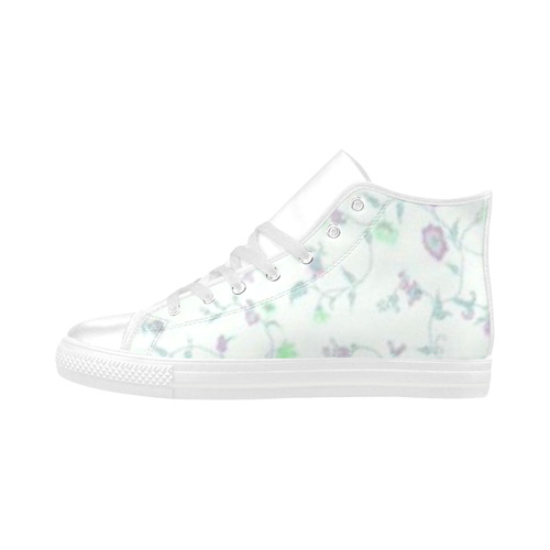 Blurred floral A, by JamColors Aquila High Top Microfiber Leather Women's Shoes (Model 032)